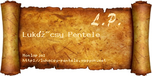 Lukácsy Pentele névjegykártya